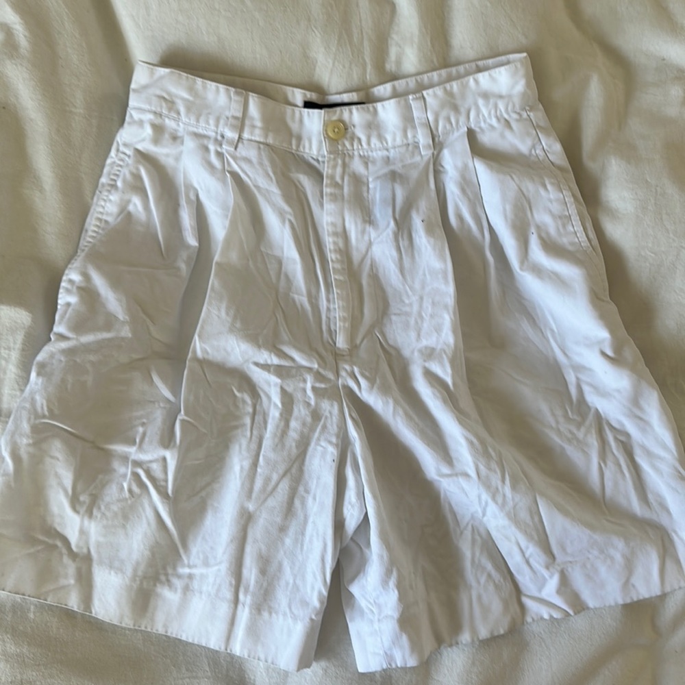 VINTAGE Ralph Lauren Polo, White Bermuda Pleated Golf Shorts
